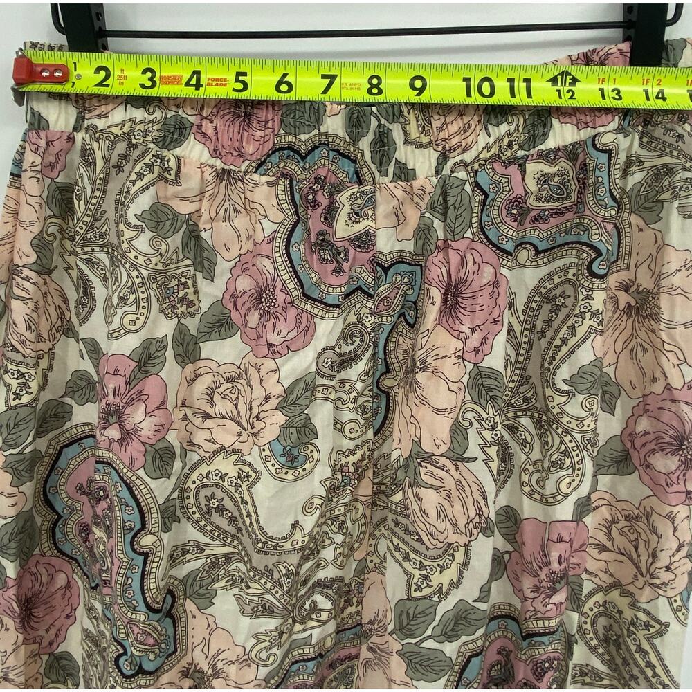 Vintage 1980's Norton McNaughton Womens 14 Paisley Floral Maxi Pleated Skirt - Picture 6 of 6